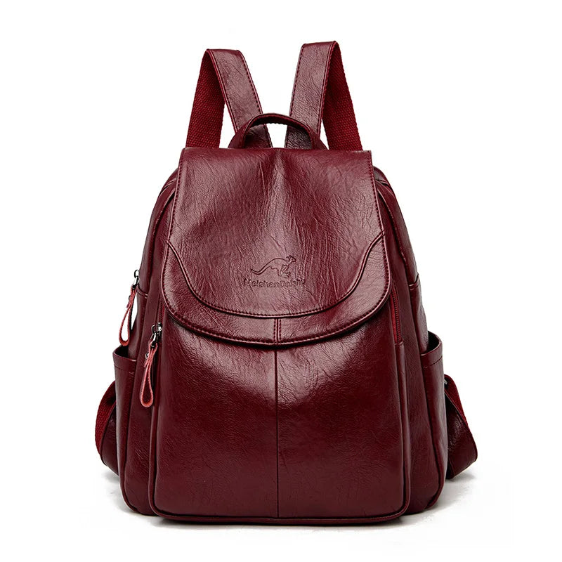 Luxury Women Genuine Leather Backpack Fashion Designer Female Soft Cow Leather School Bag Large Capacity Travel Bags Mochila Sac