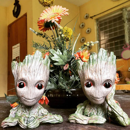 Groot Flowerpot Home Decoration Vases Multifunction Groot Flower Pot Ornaments Arrangement Action Character Figurine Pen Holder