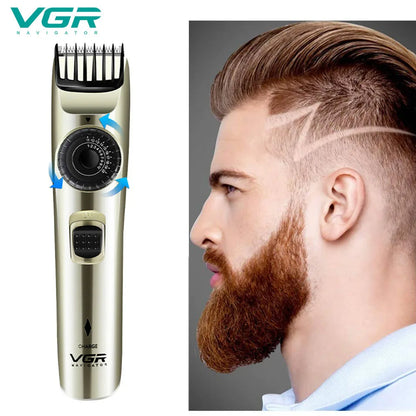 VGR Self-service Hair Clipper Men's Electric Clippers Rechargeable Hair Trimmer for Barber Beard Trimmer 1-20mm Haircut Machine
