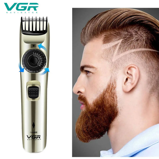 VGR Self-service Hair Clipper Men's Electric Clippers Rechargeable Hair Trimmer for Barber Beard Trimmer 1-20mm Haircut Machine