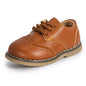 Four Seasons New Children's Leather Shoes Lace-Up Fashion Casual Sneakers Versatile Anti-Slip Waterproof Young Children's Shoes