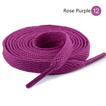 1Pair 8mm Flat Shoelaces Unisex Polyester Black White Shoe Laces Sneakers Canvas Laces Classic Soft Kids Shoestrings 80-120cm