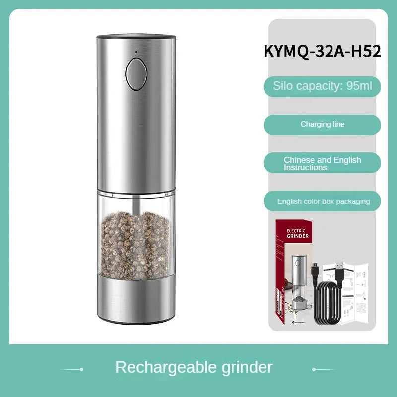 USB Rechargeable Salt Grinder Peppers   Spices Mill Adjustable Coarseness Mills Electric Automatic Salt and Pepper Grinder Set
