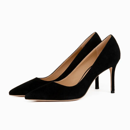 Donna-in Luxury Kid Suede Ladies Pumps Genuine Leather High Heels for Women Elegant Pointed Toe Stiletto Dress New Trendy Colors