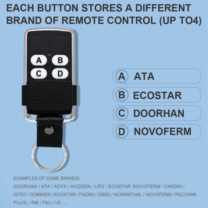 Garage Door Remote Control Duplicator 286MHz-868MHz Multi-Frequency Code Grabber Clone Gate Key Fob Command Hand Transmitter