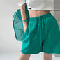 Lucyever Blue Pink Black Women's Shorts 2025 Summer High Waist Wide Leg Shorts for Women Casual Loose Soft Sports Short Pants