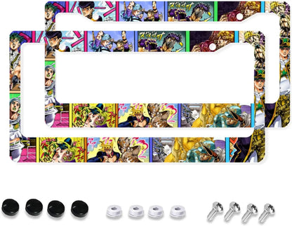 Anime License Plate Frame 2PCS Automotive Exterior Accessories Cover Car Decorative