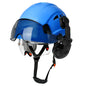 Bluetooth 5.0 Earmuffs Safety Helmet With Visors For Engineer ABS Carbon Fiber Pattern Construction Hard Hat Industrial Cap ANSI