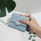 Purse Women's Short Korean PU plaid buckle triple Fold bag Folding niche fashion trend All-in-one Student Coin Coin Purse Women'