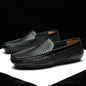 2023 Black Men Shoes Casual Genuine Leather Mens Loafers Moccasins Luxury Brand Italian Breathable Slip on Boat Shoes