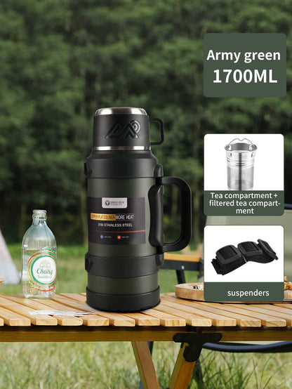 1 PC Large thermos -1.7L/2.0L/2.5L stainless steel thermos, suitable for travel, camping -2.5 liters super large vacuum insulati