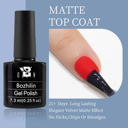 BOZLIN 5ML Color Solid Nail Gel Colorful Painting Nail Art Varnish Semi Permanent Solid Polish UV Nail Gel Top Coat Manicure
