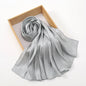 New Premium Silk Crinkle Hijab Scarf Women Shawls Plain Muslim Women Hijabs Breathab Islam Women Turban Pleated Scarf Ramadan