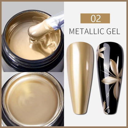BOZLIN 5ML Color Solid Nail Gel Colorful Painting Nail Art Varnish Semi Permanent Solid Polish UV Nail Gel Top Coat Manicure