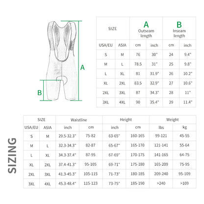 WOSAWE Spring Summer Shoulder Strap Riding Pants Men's Shorts Professional Road Bicycle Pants