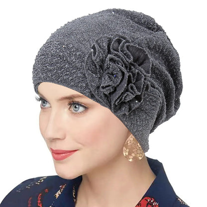 New Women Gold Silver Turban Hats Chemo Bandana Hijab Pleated Indian Cap Turbante Hat Ladies Hair Loss Headscarf Muslim Headwear