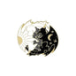 Cartoon Black White Animal Hug Enamel Pins Fox Koi Fish Dinosaur Deer Rabbit Crescent Ghost Alloy Brooch Badge Fashion Jewelry