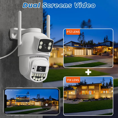10MP PTZ Wifi IP Camera Dual Lens AI Human Detect ONVIF 5K 2.4G/5G WIFI Surveillance CCTV Cameras Security Protection O-Kam Pro