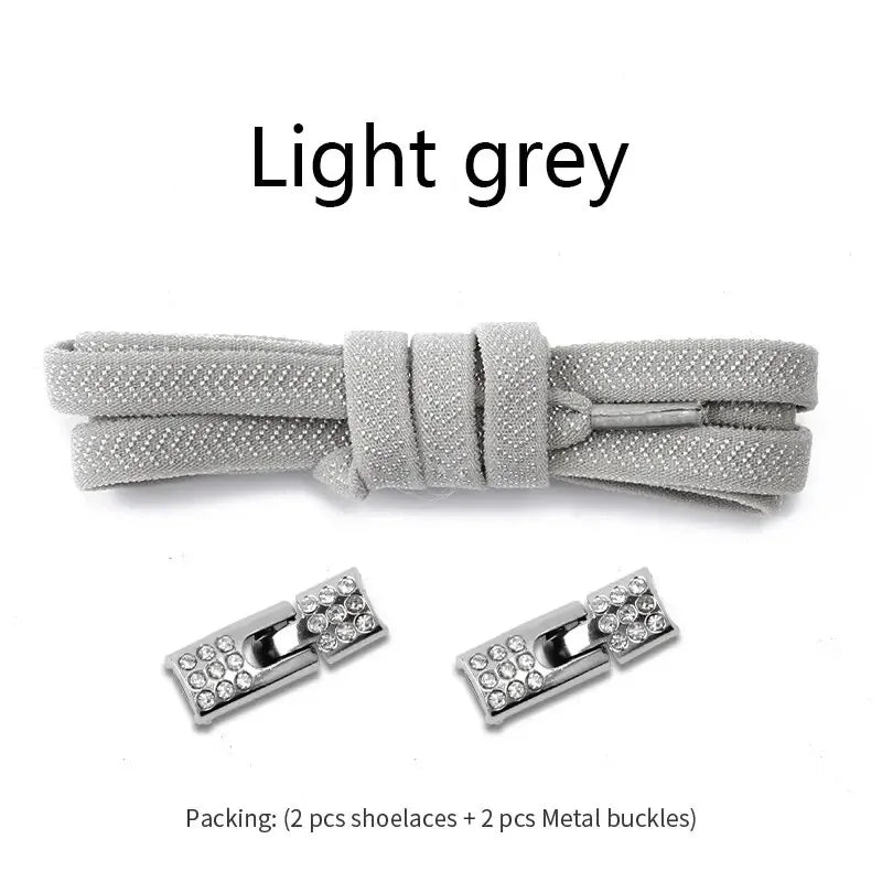 Elastic Laces Sneakers Diamond Cross Locks Shoelaces Without Ties Kids Adult 8MM Width No Tie Shoe Laces Rubber Bands Shoelace