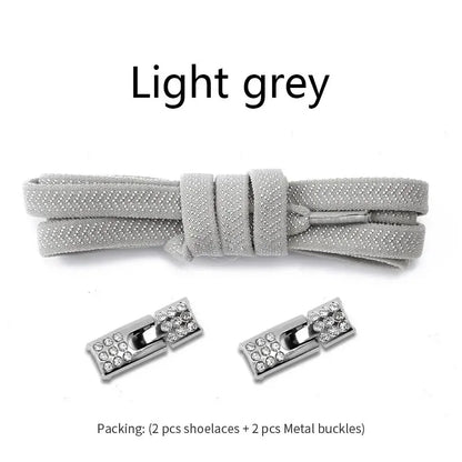 Elastic Laces Sneakers Diamond Cross Locks Shoelaces Without Ties Kids Adult 8MM Width No Tie Shoe Laces Rubber Bands Shoelace