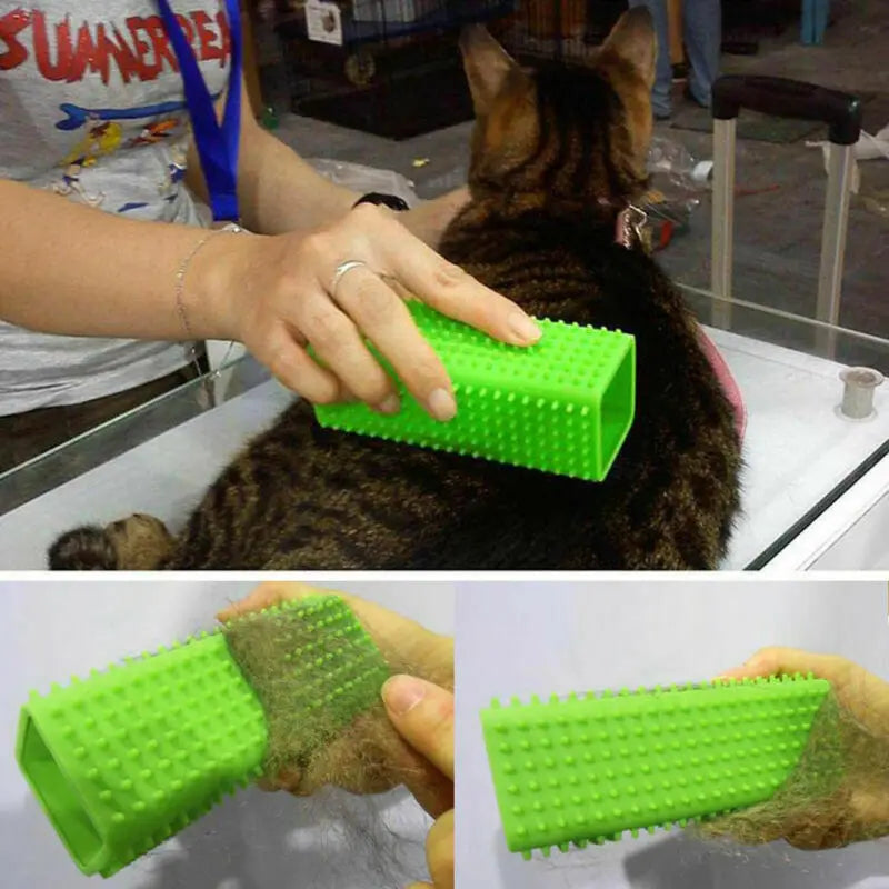 Silicone Hollow Rubber Pet Dog Cat Hair Remover Cars Furniture Carpet Clothe Sofa Cleaner Brush Cat Massage Clean Hair Brush
