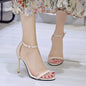 Summer Open Toe Solid Color Simple Elegant Fashion Sandals for Women New Sexy Pin Buckle Comfortable Banquet Party High Heels