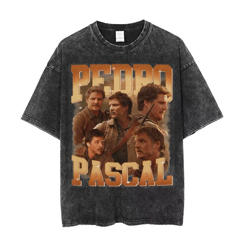 Vintage Pedro Pascal T Shirt Washed Harajuku Pascal Merch Retro Tshirt Hip Hop Bootleg Style Streetwear Shirt 2023 New Arrival