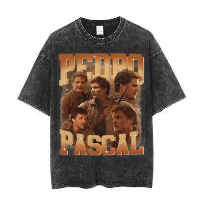 Vintage Pedro Pascal T Shirt Washed Harajuku Pascal Merch Retro Tshirt Hip Hop Bootleg Style Streetwear Shirt 2023 New Arrival