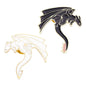 Cartoon Black White Animal Hug Enamel Pins Fox Koi Fish Dinosaur Deer Rabbit Crescent Ghost Alloy Brooch Badge Fashion Jewelry