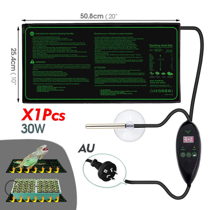 30W Heating Warm Mat 48-Holes Nursery Planting Seeds Starter Tray Garden Greenhouse Plants Seeds Seedling Adjustable Temperature