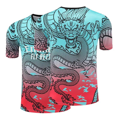 Popular Design 3D Printed Chinese Dragon Crew Neck Short Sleeve T-shirt For Men Casual Summer T-Shirt Vacation Resorts Tee Tops