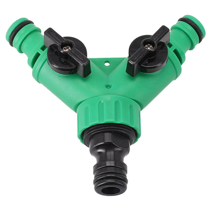 2 Way  Garden Water Pipe Connectors Plastic valve with switch Pipe Adapter Y Shape Hose Splitter out water distribution valve