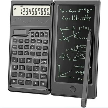 The scientific calculator and notepad desk three-in-one folding function calculator supports solar energy and button batteries