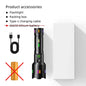 High Power Spotlight Long Range LED Flashlight Fluorescent Absorbing Film Luminous Colorful Zoom Flashlight Camping Emergency