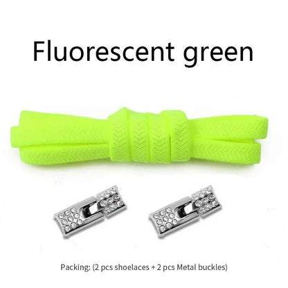 Elastic Laces Sneakers Diamond Cross Locks Shoelaces Without Ties Kids Adult 8MM Width No Tie Shoe Laces Rubber Bands Shoelace