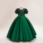 Sequin Elegant Kids Party Dresses For Girls Children Green Christmas Wedding Birthday Gown Bow Girl Princess Evening Dress 4-14Y