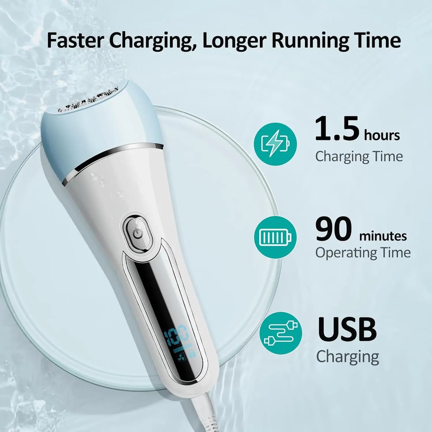 VGR Epilator for Women Hair Remover Electric Epilator Leg Body Bikini Lady Shaver Facial Underarms Hair Removal Tool V-733