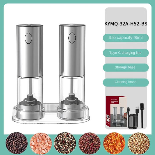 USB Rechargeable Salt Grinder Peppers   Spices Mill Adjustable Coarseness Mills Electric Automatic Salt and Pepper Grinder Set
