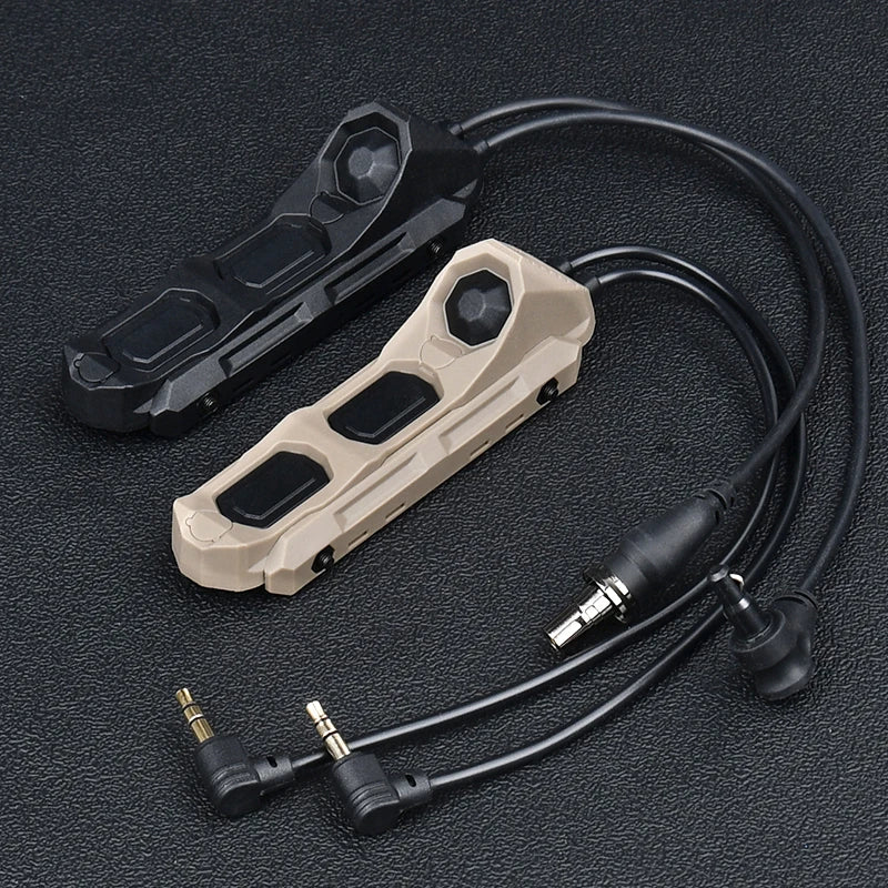 WADSN Airsoft Axon Tactical Dual Function Switch Remote Button M300 M600 SF Plug NGAL PEQ OGL L3 Laser FIT Mlok Keymod 20mm Rail