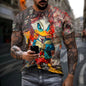 mens summer clothing with 3D printed cartoon duck graphic t shirts round neck short sleeved tees new tops funny t shirt for men