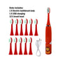 Children Sonic Electric Toothbrush Automatic Waterproof IPX7 Cleaning Brush Cartoon Kids With 12pcs Replacement Brush Heads