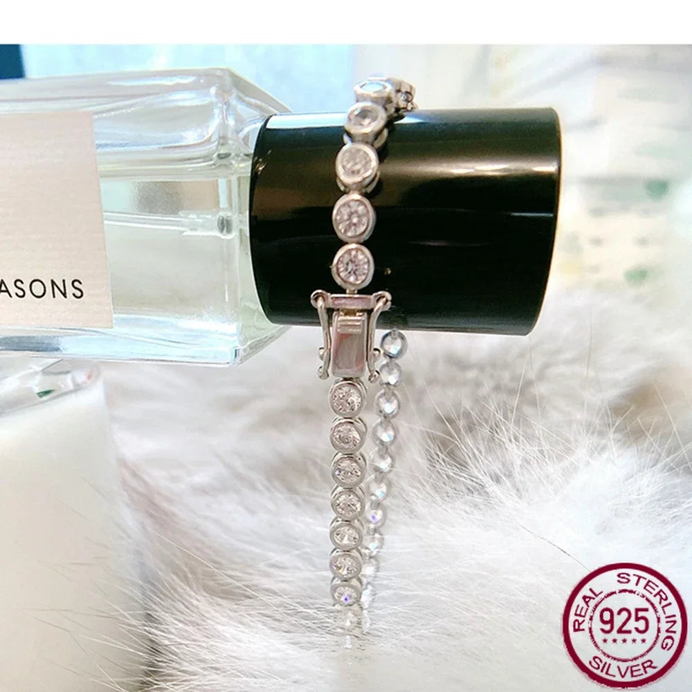 925 sterling silver inlaid zircon full diamond bracelet for women's boutique jewelry wholesale Christmas gifts