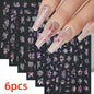 8Pcs Red Heart Nail Stickers 3D Bronzing Silver Gold Heart Shape Star & Moon Metal Totem Nail Slider Self-Adhesive DIY Nail Art*
