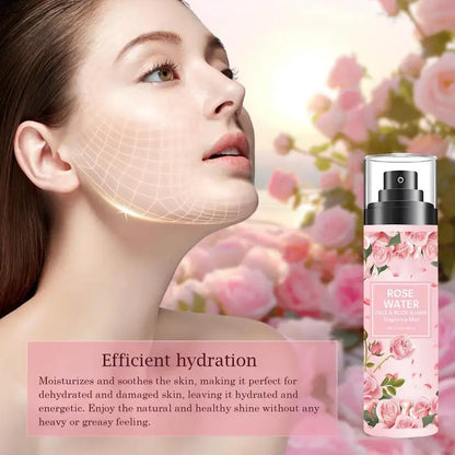 Rose Pure Dew Damask Rose Water Rose Pure Essentiall Oil Organic Rose Petals Essence Hydrating Moisturizing Rose Water Spray