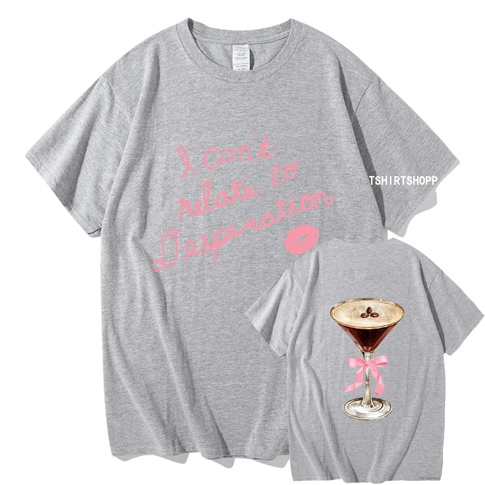Sabrina Carpenter Can't Relate Espresso T-Shirts 2024 New Album Men/Women Clothing Aesthetic Unisex Streetwear Cotton TShirts