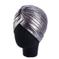 New Women Gold Silver Turban Hats Chemo Bandana Hijab Pleated Indian Cap Turbante Hat Ladies Hair Loss Headscarf Muslim Headwear