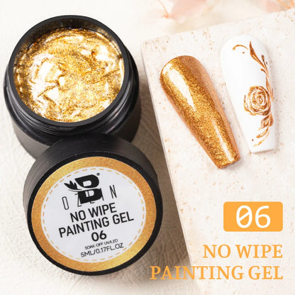 BOZLIN 5ML Color Solid Nail Gel Colorful Painting Nail Art Varnish Semi Permanent Solid Polish UV Nail Gel Top Coat Manicure