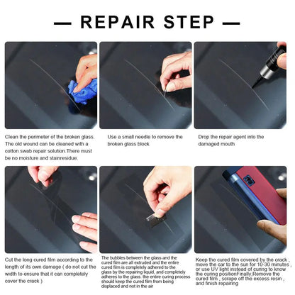 Car Glass Scratch Repair Fluid Agent Set Windscreen Window Glass Nano Scratch Crack CrackResin Repair Agent Tools Auto Accessory
