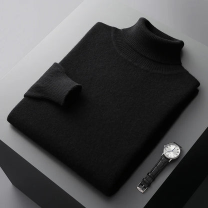 Autumn and winter new 100% merino cashmere sweater men's knitted pullover padded warm neck fashion loose plus size coat