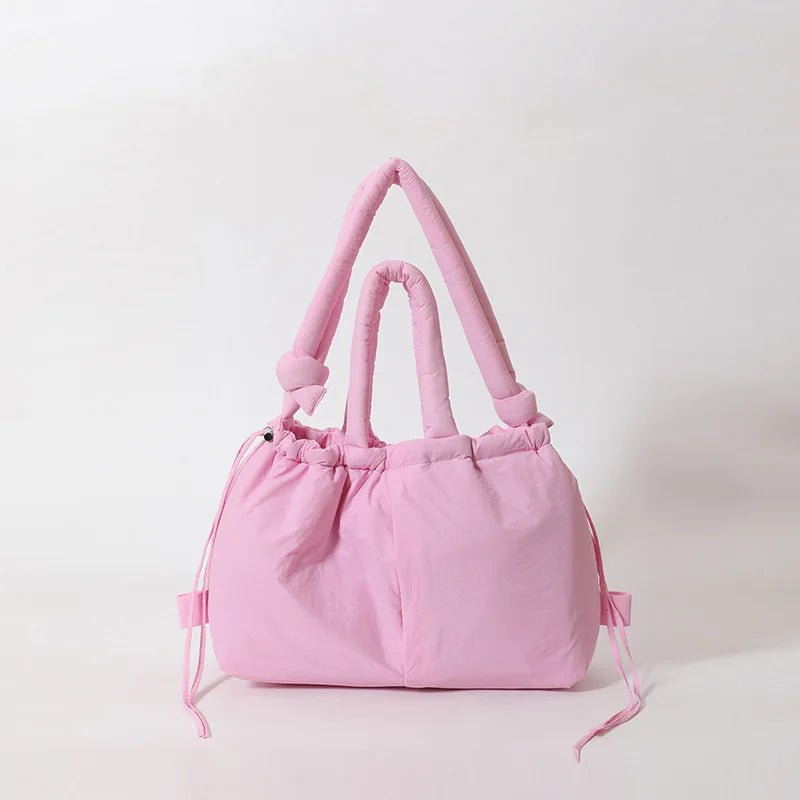 Casual Nylon Soft Padded Handbag Designer Soft Puff Women's Shoulder Crossbody Bag Simple Retro Large Capacity Handbag-ll